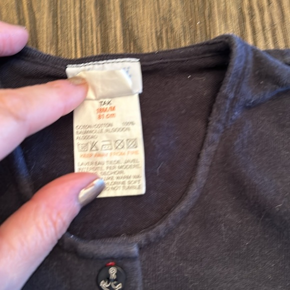 Jacadi navy nautical cardigan size 18 months with bow and anchor buttons - Picture 3 of 4